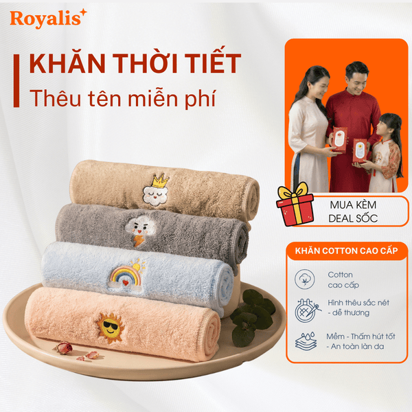 Khăn hình thời tiết + Tên