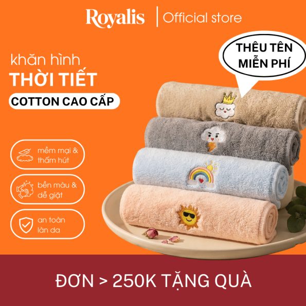 (Thêu tên) Khăn hình thời tiết
